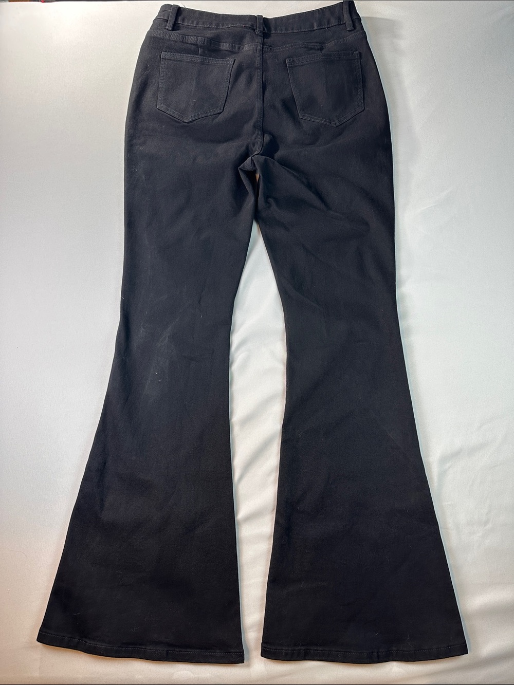 NWT Women's Size 12 Black Wide-Leg Jeans Solid Flare Boho - Picture 3 of 9